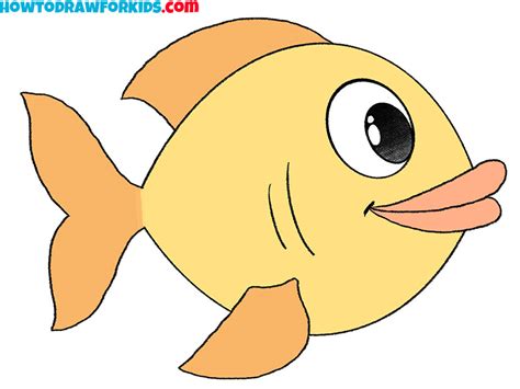 How To Draw A Cartoon Fish .